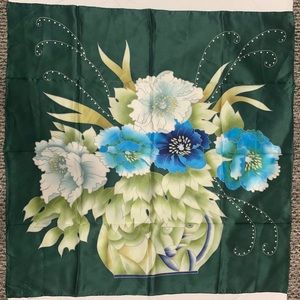 Soho 100% Silk Floral Vase Print Scarf